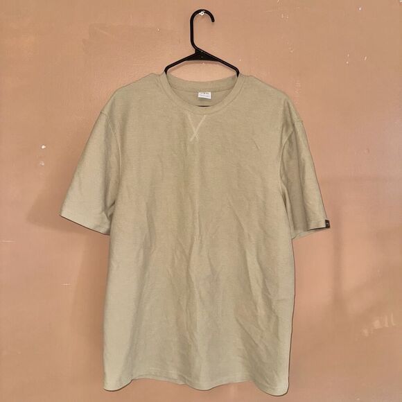 ZARA Men's Ribbed Knit Short Sleeve Tee T-Shirt Brown Size XL - Picture 3 of 7